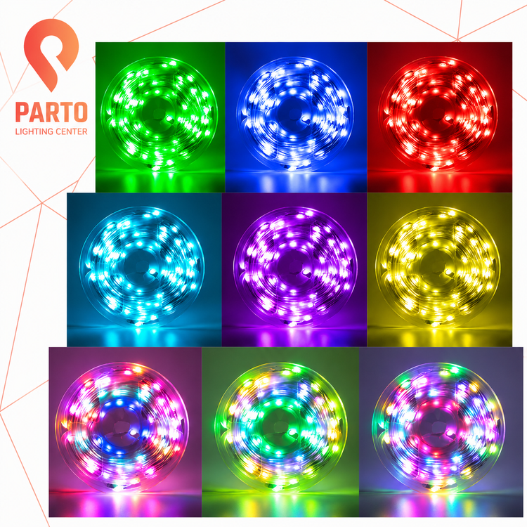 ریسه ال ای دی RGB فول کالر 5 متری USB دار با ریموت کنترل و افکت نورپردازی ، IP65