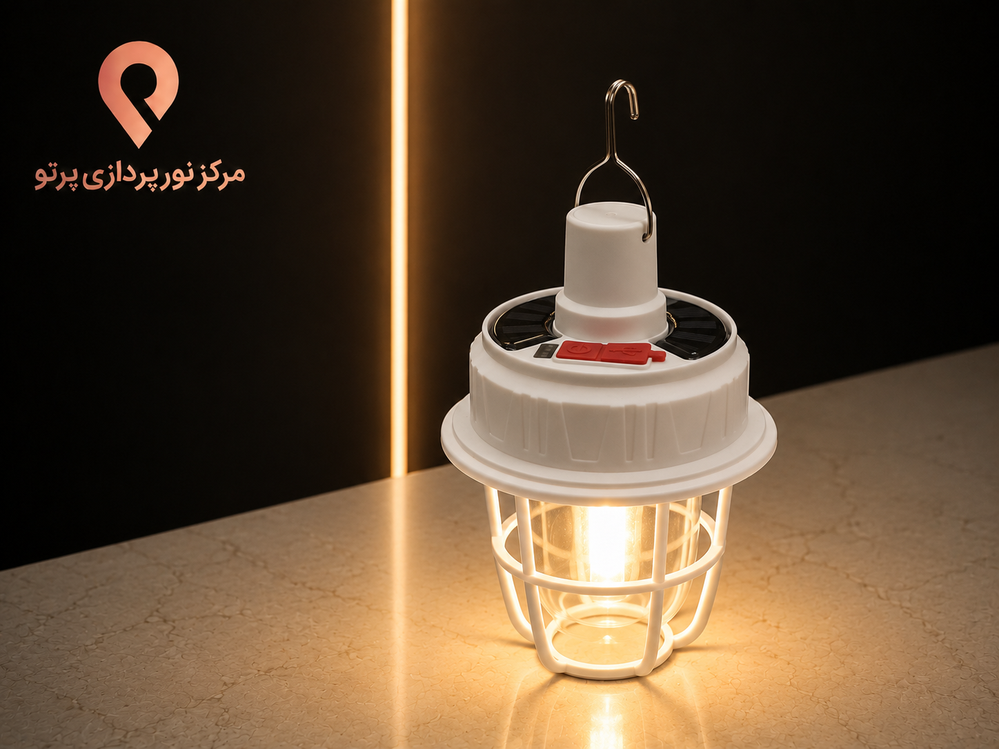 چراغ اضطراری آویز شارژی و خورشیدی مدل CL-T30 | شارژ Type-C و خروجی USB